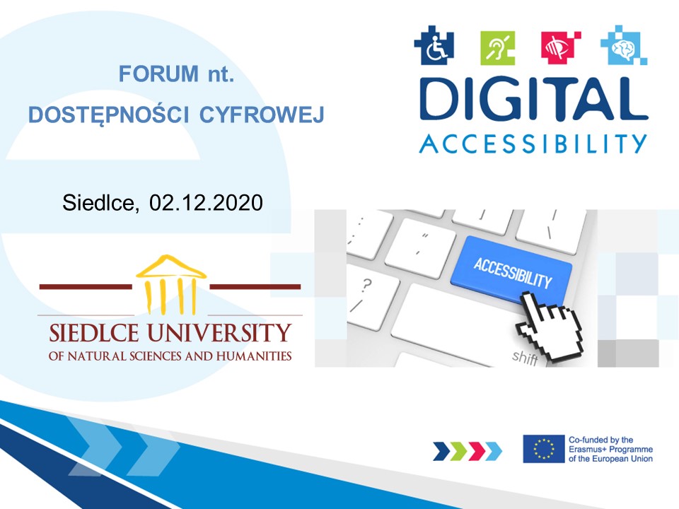 Baner informacyjny o forum nt. dostępności cyfrowej 02.12.2020